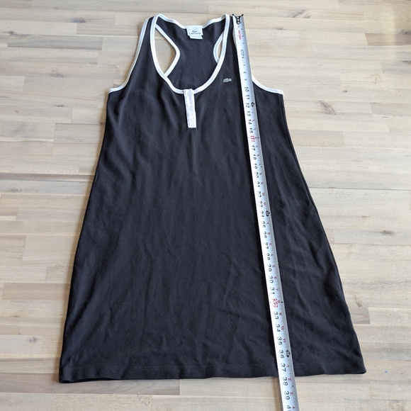 LACOSTE Racerback Black Cotton Sleeveless Dress Size 44 US XL - Picture 9 of 10